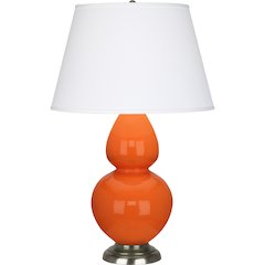 Pumpkin Double Gourd Table Lamp in Pumpkin Glazed Ceramic Color