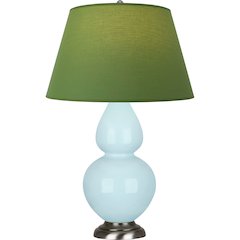 Baby Blue Double Gourd Table Lamp in Baby Blue Glazed Ceramic Color