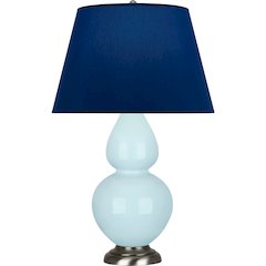 Baby Blue Double Gourd Table Lamp in Baby Blue Glazed Ceramic Color