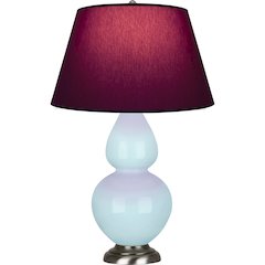 Baby Blue Double Gourd Table Lamp in Baby Blue Glazed Ceramic Color