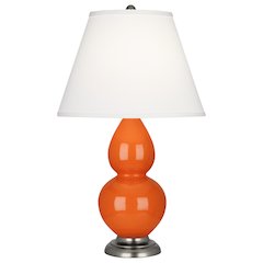 Pumpkin Small Double Gourd Accent Lamp in Pumpkin Glazed Ceramic Color