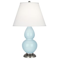 Baby Blue Small Double Gourd Accent Lamp in Baby Blue Glazed Ceramic Color