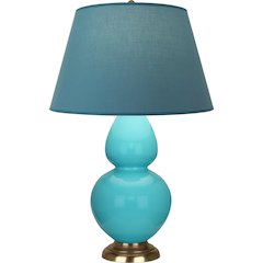 Egg Blue Double Gourd Table Lamp in Egg Blue Glazed Ceramic Color