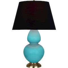 Egg Blue Double Gourd Table Lamp in Egg Blue Glazed Ceramic Color