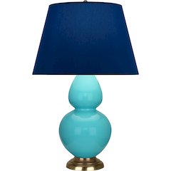 Egg Blue Double Gourd Table Lamp in Egg Blue Glazed Ceramic Color