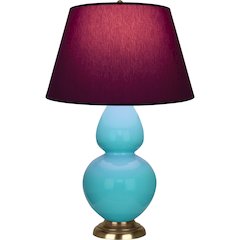 Egg Blue Double Gourd Table Lamp in Egg Blue Glazed Ceramic Color