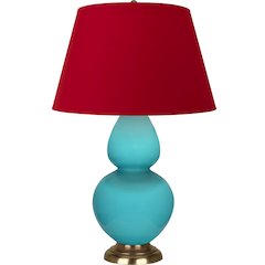 Egg Blue Double Gourd Table Lamp in Egg Blue Glazed Ceramic Color