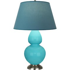 Egg Blue Double Gourd Table Lamp in Egg Blue Glazed Ceramic Color