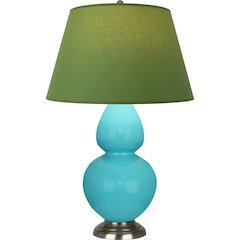 Egg Blue Double Gourd Table Lamp in Egg Blue Glazed Ceramic Color