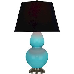 Egg Blue Double Gourd Table Lamp in Egg Blue Glazed Ceramic Color