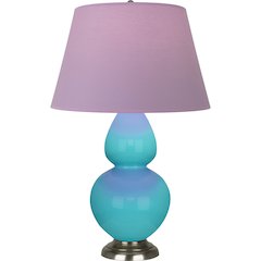 Egg Blue Double Gourd Table Lamp in Egg Blue Glazed Ceramic Color