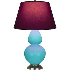 Egg Blue Double Gourd Table Lamp in Egg Blue Glazed Ceramic Color