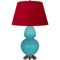 Egg Blue Double Gourd Table Lamp in Egg Blue Glazed Ceramic Color