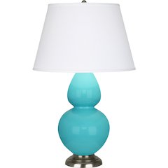Egg Blue Double Gourd Table Lamp in Egg Blue Glazed Ceramic Color