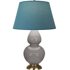 Smokey Taupe Double Gourd Table Lamp in Smokey Taupe Glazed Ceramic Color