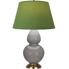 Smokey Taupe Double Gourd Table Lamp in Smokey Taupe Glazed Ceramic Color