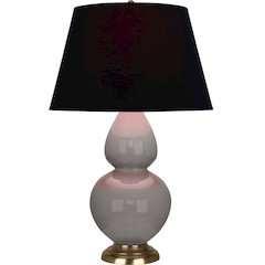 Smokey Taupe Double Gourd Table Lamp in Smokey Taupe Glazed Ceramic Color