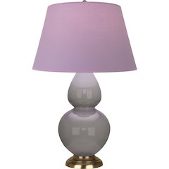 Smokey Taupe Double Gourd Table Lamp in Smokey Taupe Glazed Ceramic Color