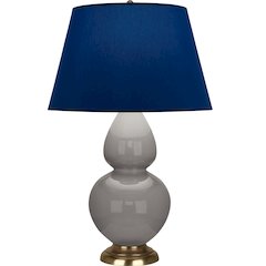 Smokey Taupe Double Gourd Table Lamp in Smokey Taupe Glazed Ceramic Color