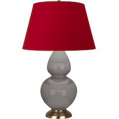 Smokey Taupe Double Gourd Table Lamp in Smokey Taupe Glazed Ceramic Color