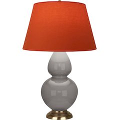 Smokey Taupe Double Gourd Table Lamp in Smoky Taupe Glazed Ceramic Color