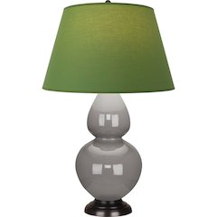 Smokey Taupe Double Gourd Table Lamp in Smokey Taupe Glazed Ceramic Color