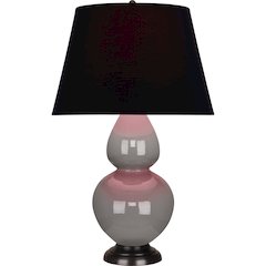 Smokey Taupe Double Gourd Table Lamp in Smokey Taupe Glazed Ceramic Color