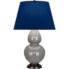 Smokey Taupe Double Gourd Table Lamp in Smokey Taupe Glazed Ceramic Color