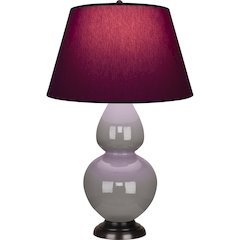 Smokey Taupe Double Gourd Table Lamp in Smokey Taupe Glazed Ceramic Color