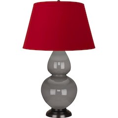 Smokey Taupe Double Gourd Table Lamp in Smokey Taupe Glazed Ceramic Color