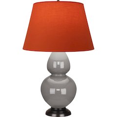 Smokey Taupe Double Gourd Table Lamp in Smokey Taupe Glazed Ceramic Color