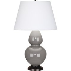 Smokey Taupe Double Gourd Table Lamp in Smokey Taupe Glazed Ceramic Color