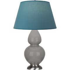 Smokey Taupe Double Gourd Table Lamp in Smokey Taupe Glazed Ceramic Color