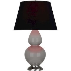 Smokey Taupe Double Gourd Table Lamp in Smokey Taupe Glazed Ceramic Color