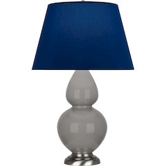 Smokey Taupe Double Gourd Table Lamp in Smokey Taupe Glazed Ceramic Color