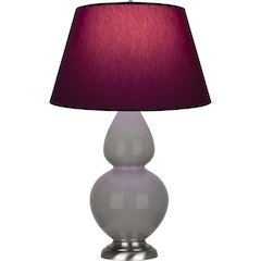 Smokey Taupe Double Gourd Table Lamp in Smokey Taupe Glazed Ceramic Color