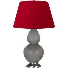 Smokey Taupe Double Gourd Table Lamp in Smokey Taupe Glazed Ceramic Color