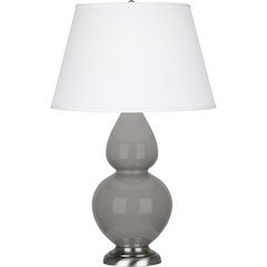 Smokey Taupe Double Gourd Table Lamp in Smokey Taupe Glazed Ceramic Color