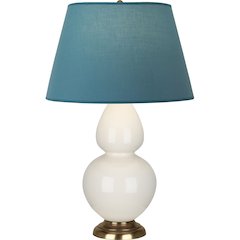 Bone Double Gourd Table Lamp in Bone Glazed Ceramic Color