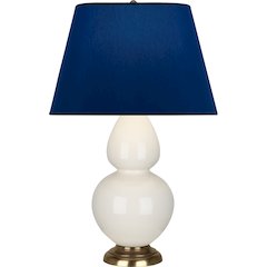 Bone Double Gourd Table Lamp in Bone Glazed Ceramic Color