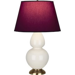 Bone Double Gourd Table Lamp in Bone Glazed Ceramic Color