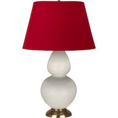 Bone Double Gourd Table Lamp in Bone Glazed Ceramic Color