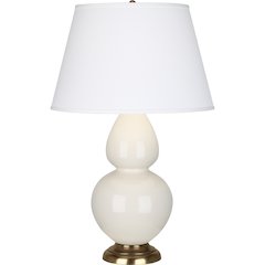 Bone Double Gourd Table Lamp in Bone Glazed Ceramic Color