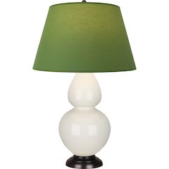 Bone Double Gourd Table Lamp in Bone Glazed Ceramic Color