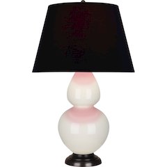 Bone Double Gourd Table Lamp in Bone Glazed Ceramic Color