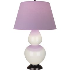 Bone Double Gourd Table Lamp in Bone Glazed Ceramic Color