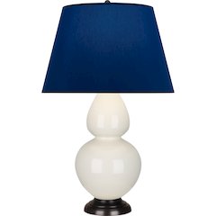 Bone Double Gourd Table Lamp in Bone Glazed Ceramic Color