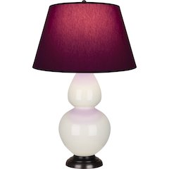 Bone Double Gourd Table Lamp in Bone Glazed Ceramic Color