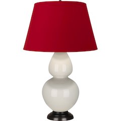 Bone Double Gourd Table Lamp in Bone Glazed Ceramic Color