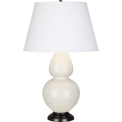 Bone Double Gourd Table Lamp in Bone Glazed Ceramic Color
